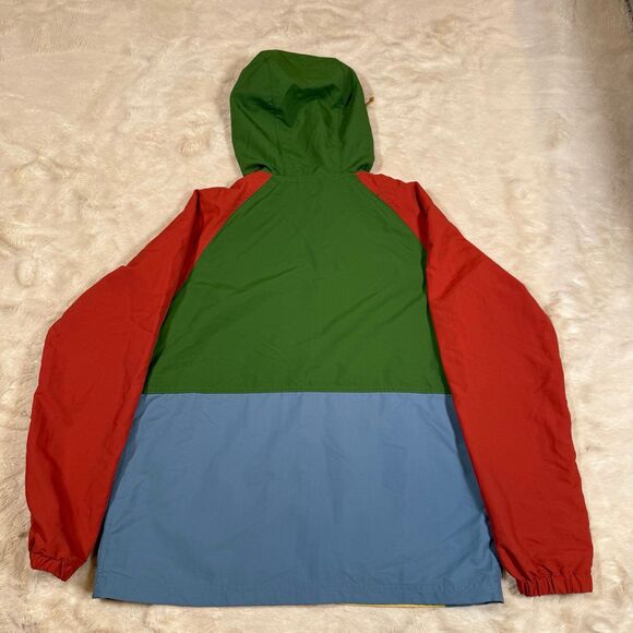 L.L.Bean Womens Colorblock Aztec Southwestern Hooded Anorak Windbreaker Sz M - Picture 2 of 9